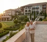 Senior couple receiving in-home care services