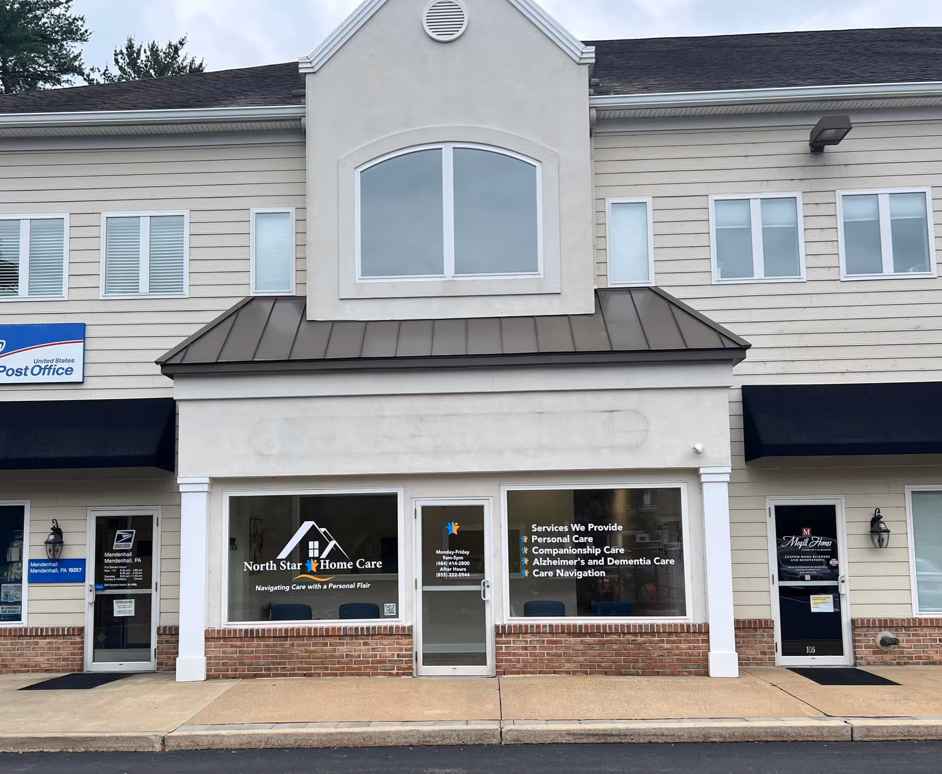 Front view of North Star Home Care building with signage and glass storefront windows.